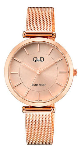 Reloj Q&q Q13a-005py-1 Para Mujer De Acero Tienda Oficial 0