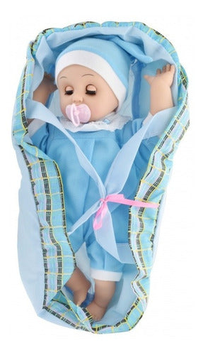 Moises Beautiful Doll with Pacifier and Fabric Moses Basket - 40cm 1