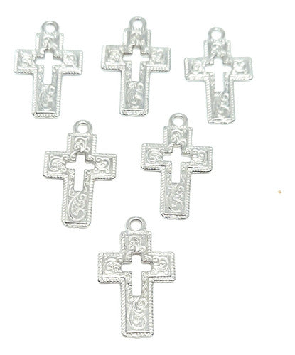 Moa Pack of 100 Small Cross Charms for Communion Souvenirs and Bijou Supplies 0