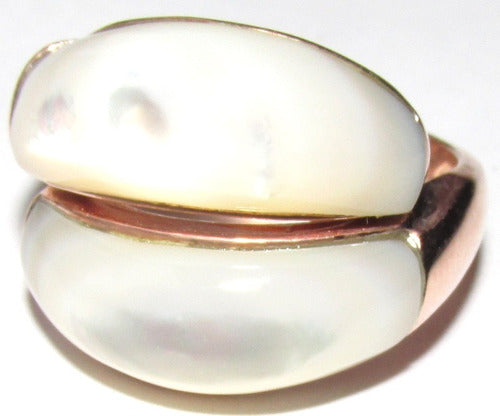 Turquia Offer // Ring // 925 Silver with Rose Gold Plating // Natural Mother of Pearl 0