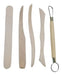 Set of 4 Wooden Modeling Tools + 1 Carver. High Quality 1