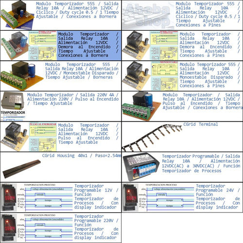 Pack 4x Temporizador 12v Demora Al Encendido Ajust Bornera-p 1