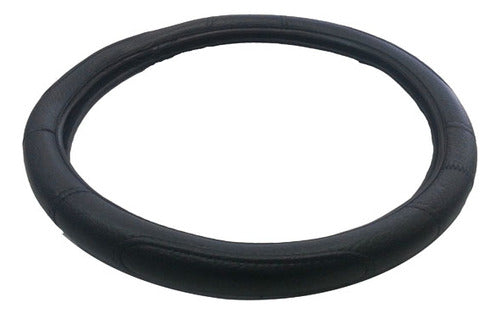 Iael Black Eco-Leather Steering Wheel Cover with Stitching 0