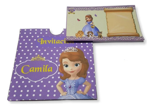 Tarjeta Invitacion Infantil Con Sobre Personajes  X 5 0