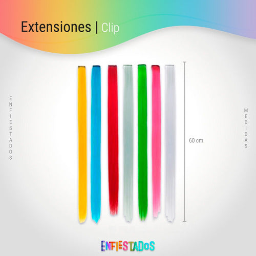 Enfiestados Clip-In Hair Extensions Color Strands X6 3