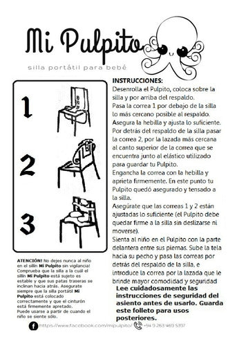 Mi Pulpito Portable Cloth High Chair for Babies 7