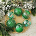 6 Bolas De Navidad Ps Xmasexp - 3 Diseños Verdes 10cm 2