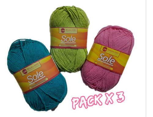 Set of 3 Semi-Chunky Cotton Yarn 0