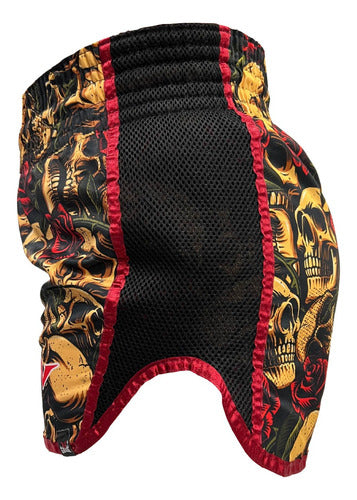 Short Muay Thai Luta Mma  Rose Skull Unissex Pro Top Vgarbe 1