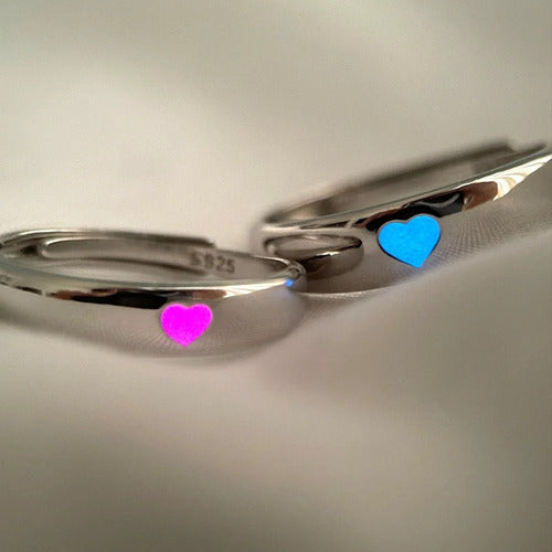 Rose.MVD Adjustable Luminous Heart Couples Rings 1