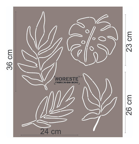 Noreste Ideas Stencil Mix Tropical Leaves Contour FLR1030 50x60 1