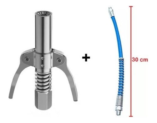 Bico Para Pistola De Graxa Injetor Acoplador Com Mangueira 1