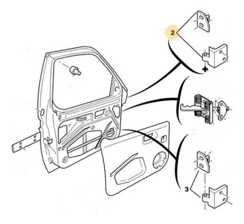 Bisagra Superior Izq De Puerta Peugeot 9035l0 1