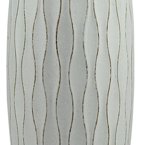 Stonebriar Pale Ocean Blue Textured Wooden Tall Vase 0