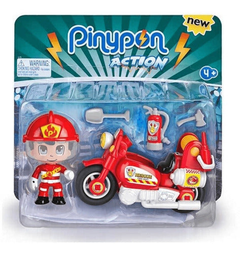 Pinypon Bombero Con Moto Action 0