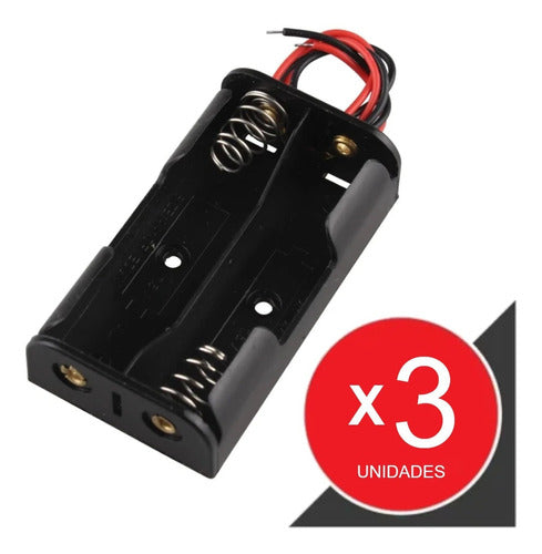 Battery Holder Portapilas 2 Pilas Aa Salid Cable X3 Unidades 0