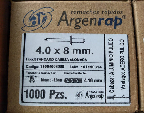 Argenrap Pop Rivet Aluminum 4x8 - 100 Units 3