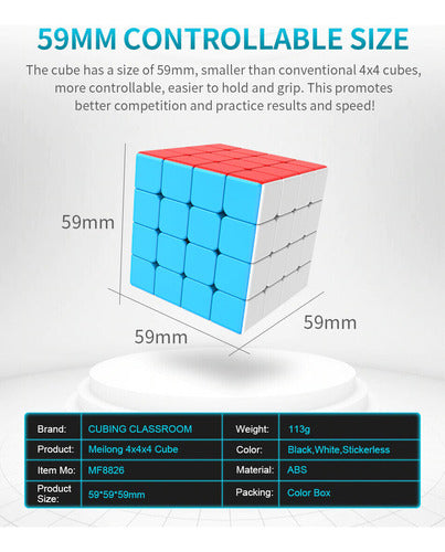 Moyu Cubo Magico Meilong 4 X 4 Color Stickerless Shp Tuni 4