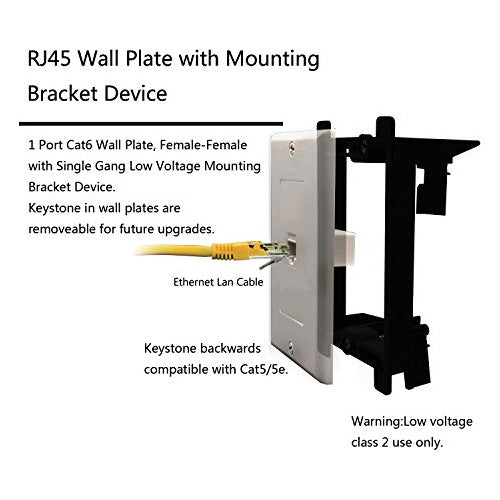 Puerto Cat6 Placa De Pared Y Keystone Yomyrayhu Jack Rj45 Et 2