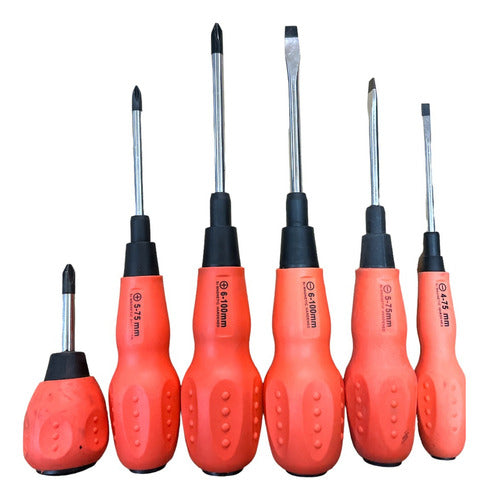 Set of 6 Soft Grip Screwdrivers CR-V Crossmaster 0