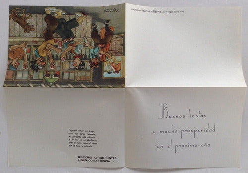 Postal Gauchesca Brindemos Menendez Came 1950's 1