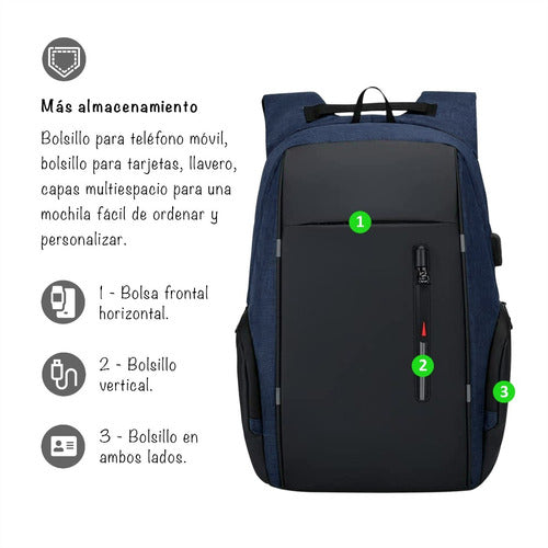 Iko Shop Waterproof Anti-Theft USB Backpack 18L Oxford 5