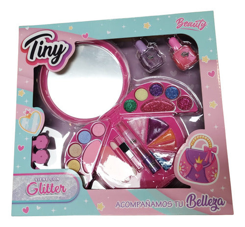 Tiny Set De Maquillaje Con Espejo Sombras Glitter Infantil 0