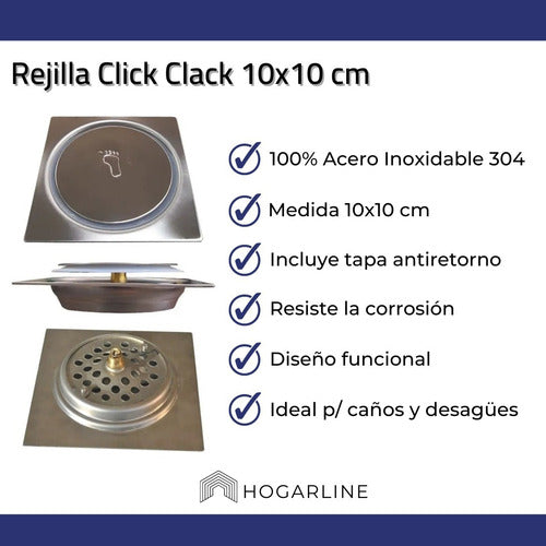 Rejilla Anti Insectos Click Clack 10 Cm X 10 Cm 3