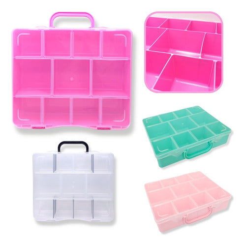 DD2 Multi-Purpose Plastic Organizer Box with Handle and Dividers 1