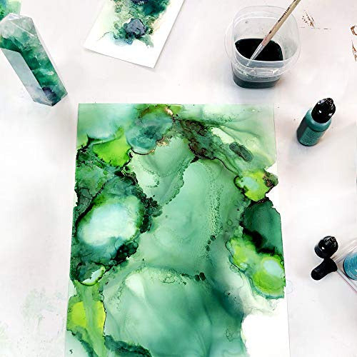 Pixiss Green Alcohol Inks Set - 5 Shades for Resin and Art 6