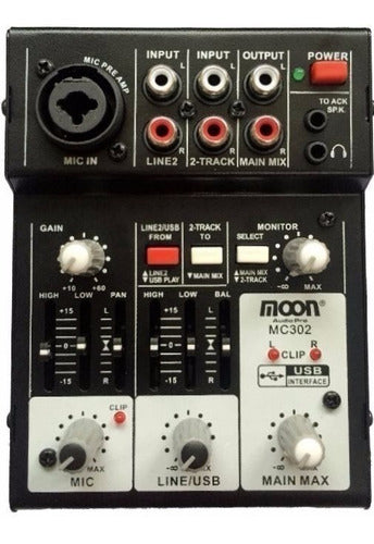 Moon MC302 USB Interface 2 Ch Mixer Studio 18c 0