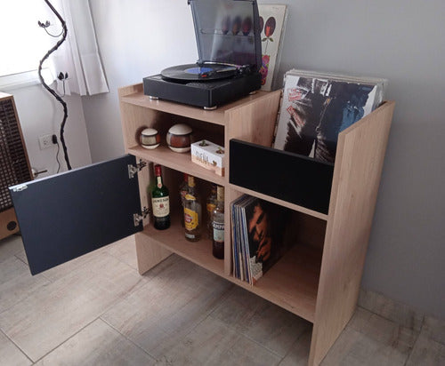 Vinyl Record Player and Albums Table Furniture with Shelf In Stock 1