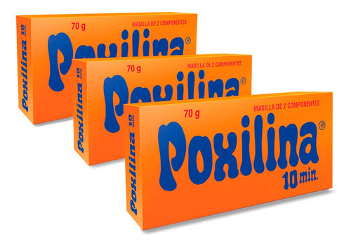 Poxilina® - Masilla Epoxi - 10 Min - 70g X 3 Unidades 1