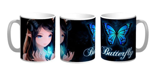 Animefan_ar Taza De Cerámica Butterfly Mariposa Calidad Premium 0