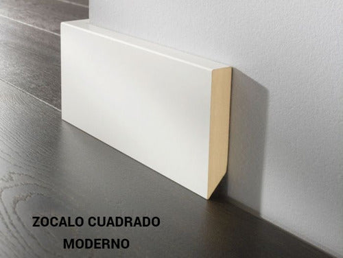 Wood MDF Baseboard 7 cm Height x Strip 2.75 Mt 1