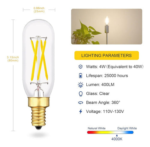 ~? Eq Iluminación T25 / T8 Regulable E12 Bombilla Led, Blanc 1