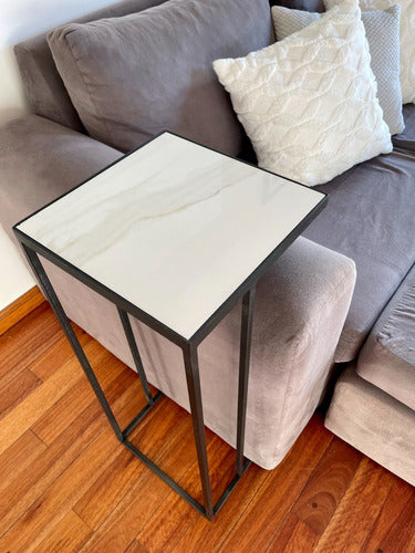 Surdeco Porcelain Side Table Simil Marble 0