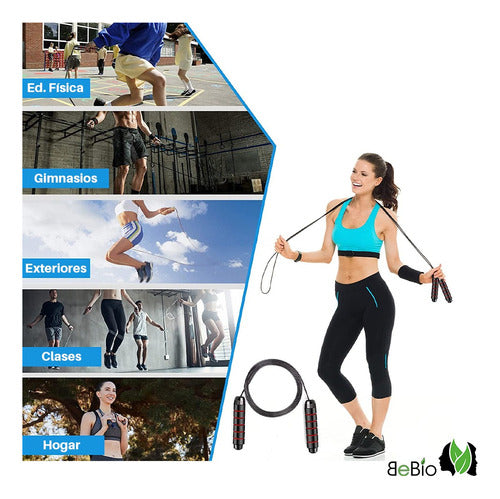BE BIO Jump Rope with Weight for Indoor and Outdoor Fitness Training 3