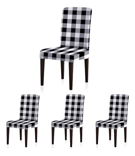 Colorbird Buffalo Check Spandex Chair Slipcovers Extraíble U 0