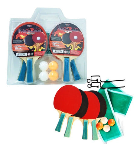 Faydi Set Ping Pong 4 Paletas Pelotas Red Soporte Super Cla Fd4440 2