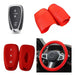 Cubre Volante + Funda Llave Silicona Chevrolet Tracker Rojo 0