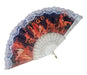 Silant Spanish Style Fabric and Lace Hand Fan - Argentine Tango Theme 0