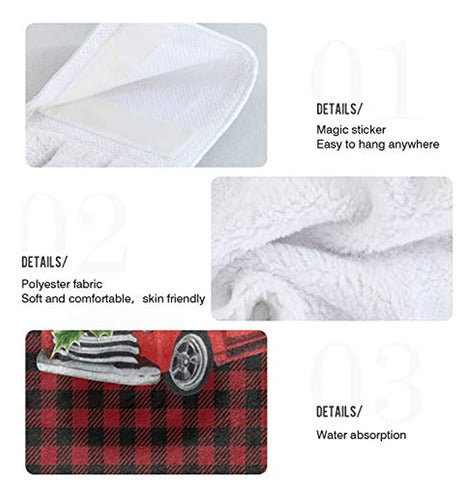 Dussdil Plaid Truck Kitchen Towels - Set of 2 2