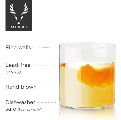 Viski Element Tumblers, Rocks Glass, Modern Minimalist Old Fashioned 1