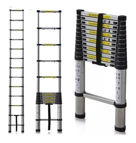 Alum Telescopic Ladder 13 Steps 3.80 Meters 2