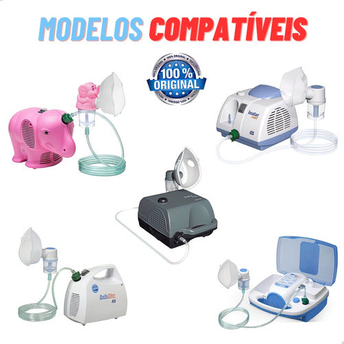 Conjunto Máscara Adulto Inalador Nebulizador Omron Tubo Copo 1