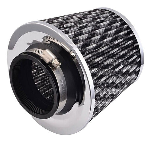 Large 76mm Carbon Gray Conical Air Filter - Competition Grade 0