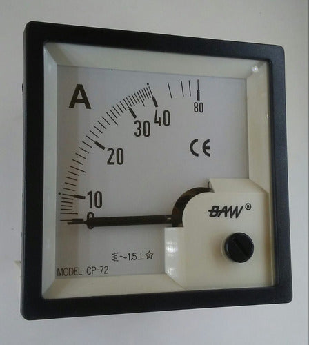 BAW Analog Ammeter 72x72 40A 0