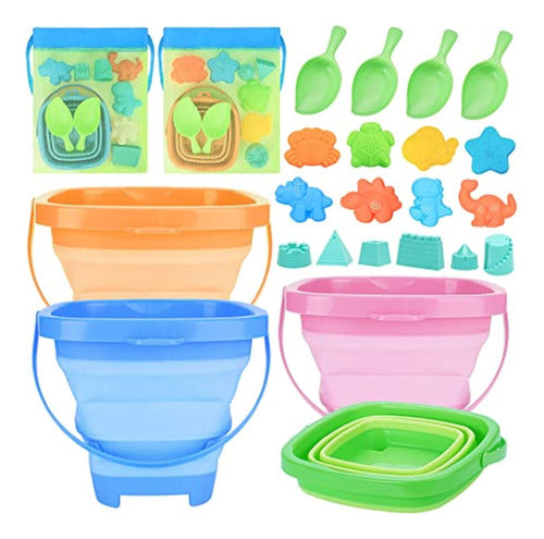 Racpnel Foldable Beach Buckets and Toys 0