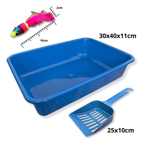 Cat Sanitary Kit Tray + Scoop + 2 Bowls + Toy 5